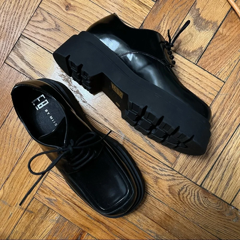 E8 by Miista chunky leather platform loafers - Picture 3 of 5